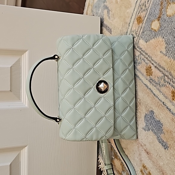kate spade Bags New Kate Spade Natalia Quilted Top Handle Satchel In Crystal Blue Green